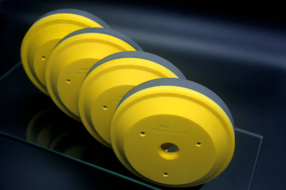 斜角が付く機械のための黄色い樹脂の粉砕車輪のダイヤモンドのガラス エッジング