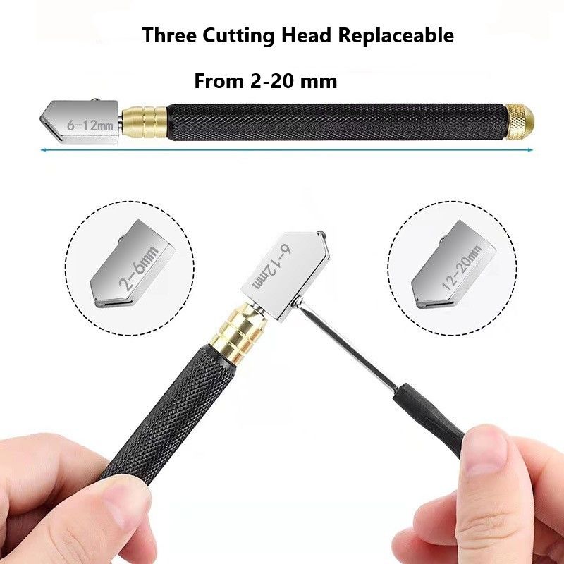 2mm ガラス切断ツールとオイルコンテナハンドルグリップと145mmブラック鋼ハンドル